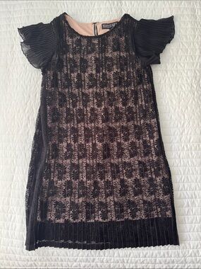 Trixxi Girl Black Lace-Overlay Girls’ Dress